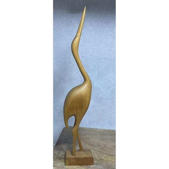 Hard Carved Set Of 3 Wooden Cranes- By Alabama Maker "bw" - Picture 2 of 4